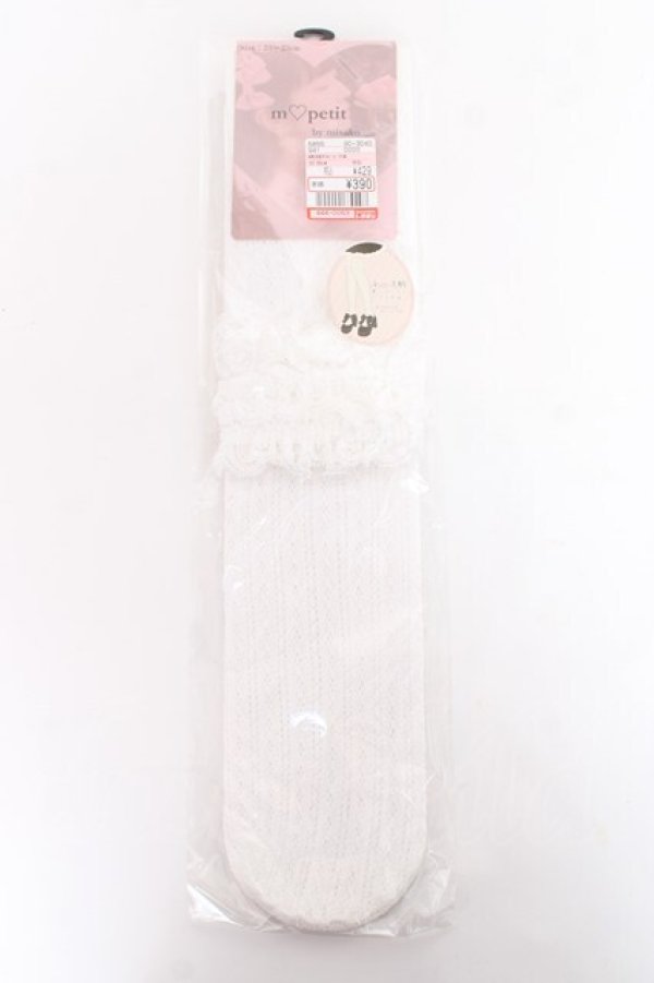 画像1: m petit by misako / AMOVKタテレーシーフリル 23-25 中白 Y-25-11-15-020-LO-ZA-SZ-ZY (1)