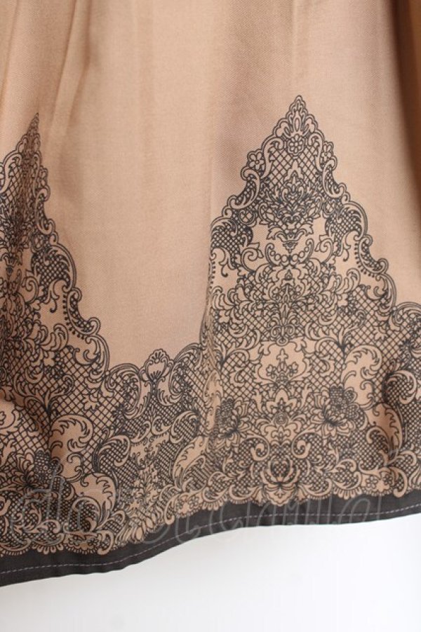 画像3: axes femme / パネル柄プリーツスカート  キャメル Y-25-11-15-131-AX-SK-SZ-ZI (3)