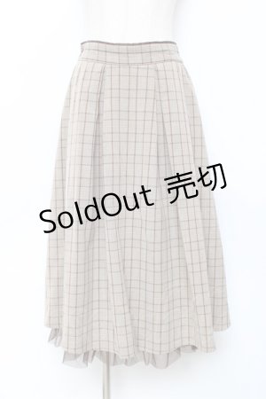 画像: axes femme / チェック柄バッスル風スカート  ブラウン Y-25-11-15-132-AX-SK-SZ-ZI
