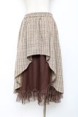 画像2: axes femme / チェック柄バッスル風スカート  ブラウン Y-25-11-15-132-AX-SK-SZ-ZI (2)