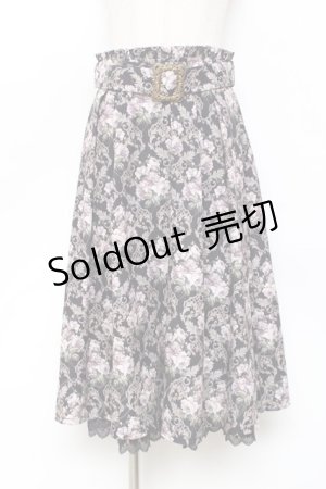 画像: axes femme / ウォールオーナメント柄スカート  黒 Y-25-11-15-133-AX-SK-SZ-ZY