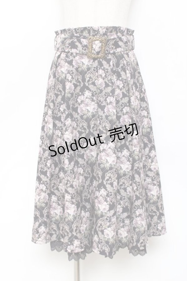 画像1: axes femme / ウォールオーナメント柄スカート  黒 Y-25-11-15-133-AX-SK-SZ-ZY (1)