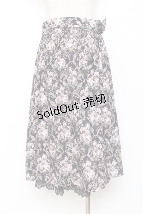 画像2: axes femme / ウォールオーナメント柄スカート  黒 Y-25-11-15-133-AX-SK-SZ-ZY (2)