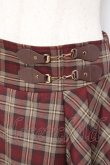 画像3: axes femme / 裾プリーツチェック柄スカート  ブラウン Y-25-11-15-134-AX-SK-SZ-ZY (3)