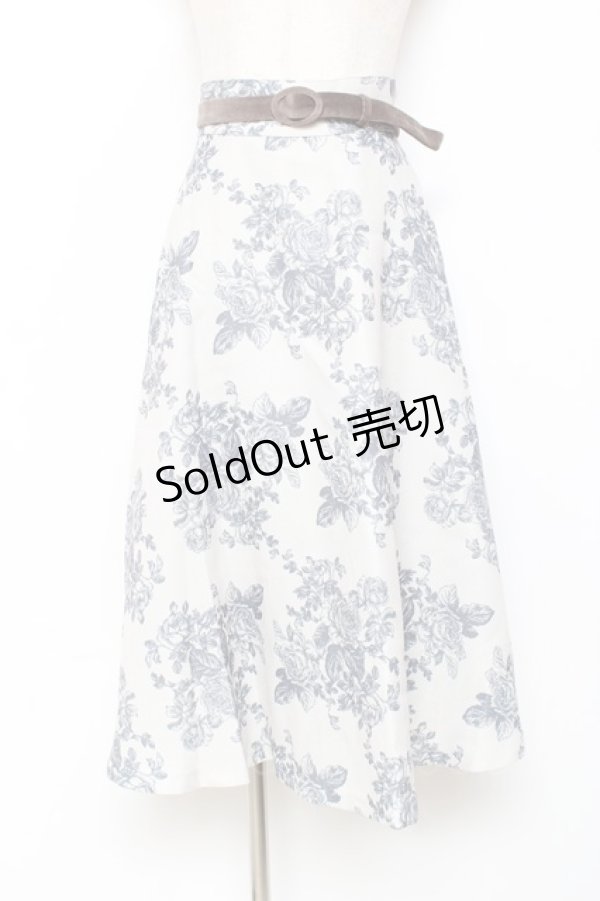 画像1: an another angelus / 単色ローズプリントサーキュラースカート  グレー Y-25-11-15-137-CA-SK-SZ-ZY (1)