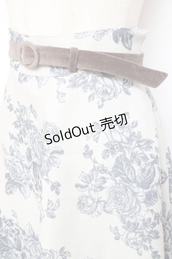 画像3: an another angelus / 単色ローズプリントサーキュラースカート  グレー Y-25-11-15-137-CA-SK-SZ-ZY (3)