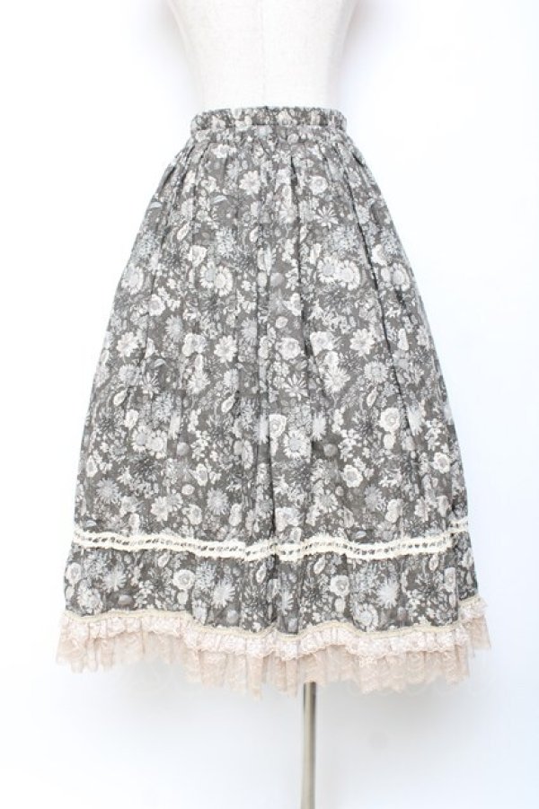 画像2: PrivateSquare. / ボタニストマキシ丈スカート  カーキ Y-25-11-15-139-LO-SK-SZ-ZY (2)