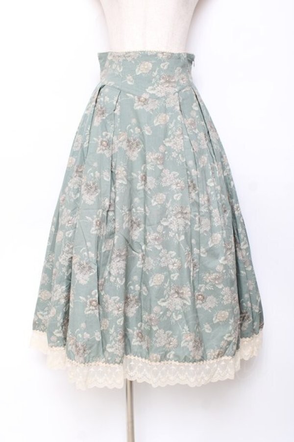 画像1: Victorian maiden / カントリーハイウエストスカート  ブルー Y-25-11-15-140-CL-SK-SZ-ZY (1)