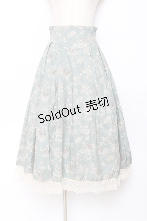 画像1: Victorian maiden / カントリーハイウエストスカート  ブルー Y-25-11-15-140-CL-SK-SZ-ZY (1)