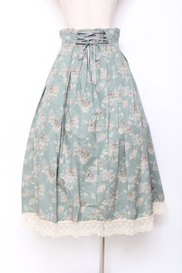 画像3: Victorian maiden / カントリーハイウエストスカート  ブルー Y-25-11-15-140-CL-SK-SZ-ZY (3)