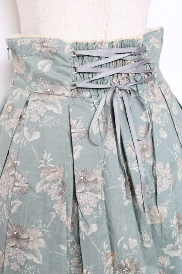 画像4: Victorian maiden / カントリーハイウエストスカート  ブルー Y-25-11-15-140-CL-SK-SZ-ZY (4)