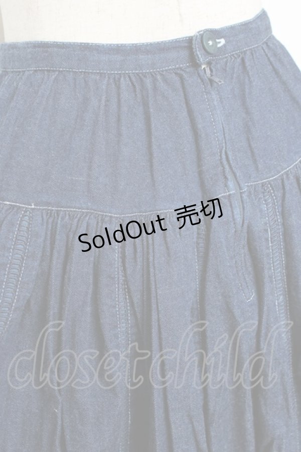 画像3: PINK HOUSE / はしごデザインデニムスカート F ブルー Y-25-11-15-143-LO-SK-SZ-ZY (3)
