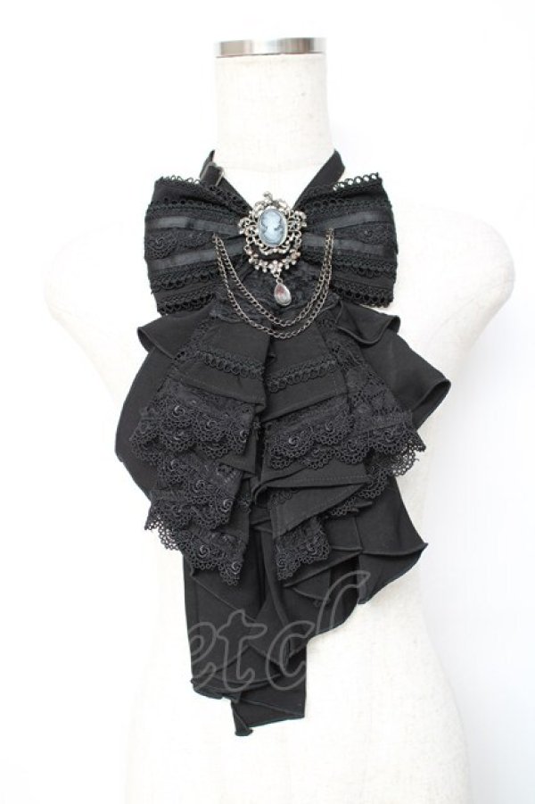 画像1: Ozz oneste / Fairy tale Rose リボンジャボタイ  黒 Y-25-11-15-022-OO-ZA-SZ-ZY (1)