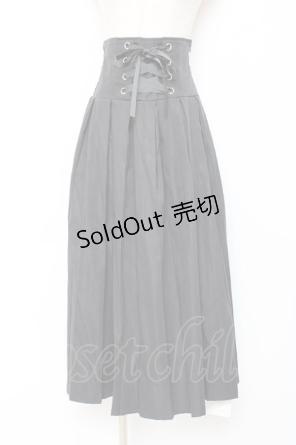 画像1: nohea / コルセットデザインプリーツスカート  黒 Y-25-11-15-147-LO-OP-SZ-ZY (1)