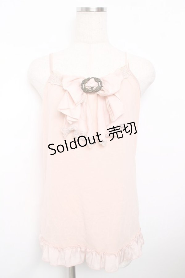 画像1: axes femme / サテンbigリボンキャミソール  ピンク Y-25-11-21-001-AX-TO-SZ-ZY (1)
