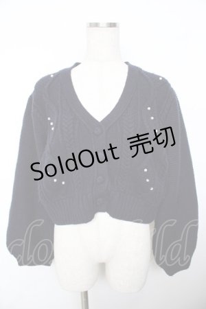 画像: an another angelus / パール使いケーブルニットカーディガン F ネイビー Y-25-11-21-051-CA-TO-SZ-ZY