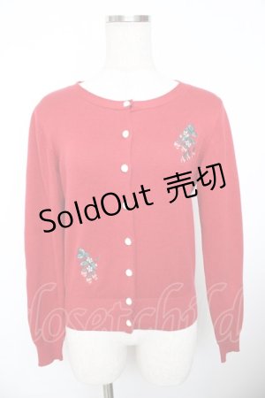 画像: F i.n.t / イチゴ刺繍カーディガン F 赤 Y-25-11-21-055-CA-TO-SZ-ZY