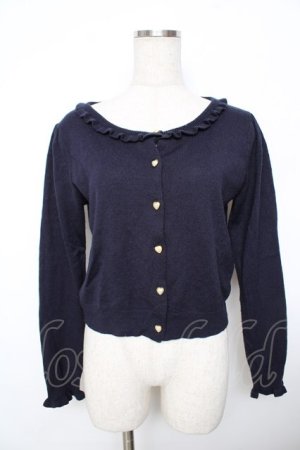 画像: Amavel / ハートボタンカーディガン  ネイビー Y-25-11-21-060-CA-TO-SZ-ZY