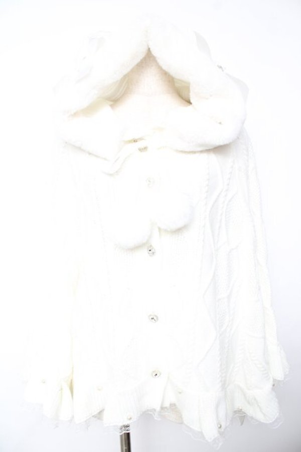 画像1: Ank Rouge / くまちゃんケーブルニット M ホワイト Y-25-11-21-072-CA-CO-SZ-ZY (1)