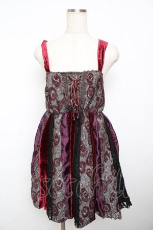 画像: axes femme / パッチワークチュニック M ワイン Y-25-11-21-075-AX-OP-SZ-ZY