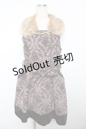 画像: axes femme / ティペット付きW釦ワンピース M ワイン Y-25-11-21-080-AX-OP-SZ-ZY