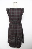 画像2: axes femme / チェック柄リボンジャンドレ  ワイン Y-25-11-21-081-AX-OP-SZ-ZY (2)