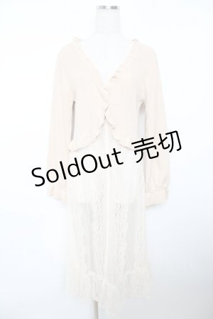 画像: axes femme / レース重ねロングカーディガン M ベージュ Y-25-11-21-086-AX-TO-SZ-ZY