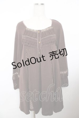 画像: axes femme / 編み上げチュニック  ブラウン Y-25-11-21-009-AX-OP-SZ-ZY