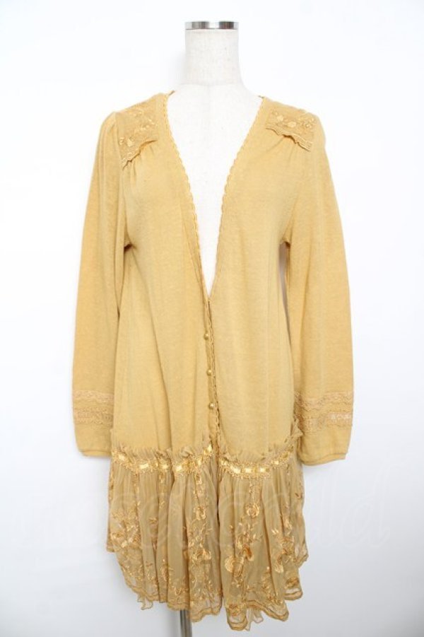 画像1: axes femme / ロングカーディガン  イエロー Y-25-11-21-091-AX-TO-SZ-ZI (1)