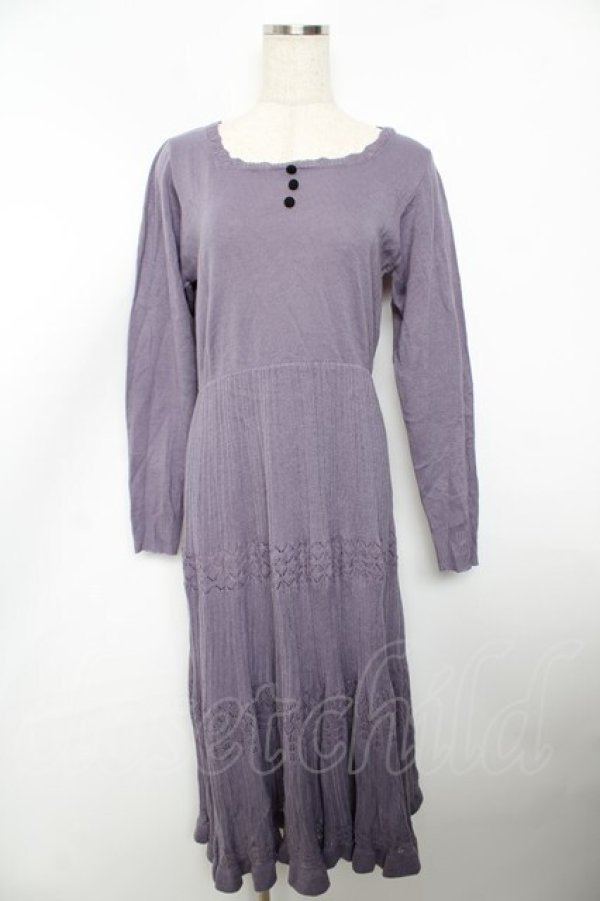 画像1: axes femme / ティアード風ニットワンピース M ラベンダー Y-25-11-21-094-AX-OP-SZ-ZI (1)