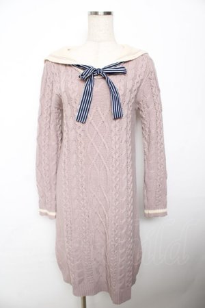 画像: axes femme POETIQUE / セーラーニットワンピース  グレー Y-25-11-21-098-AX-OP-SZ-ZY