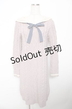 画像: axes femme POETIQUE / セーラーニットワンピース  グレー Y-25-11-21-098-AX-OP-SZ-ZY