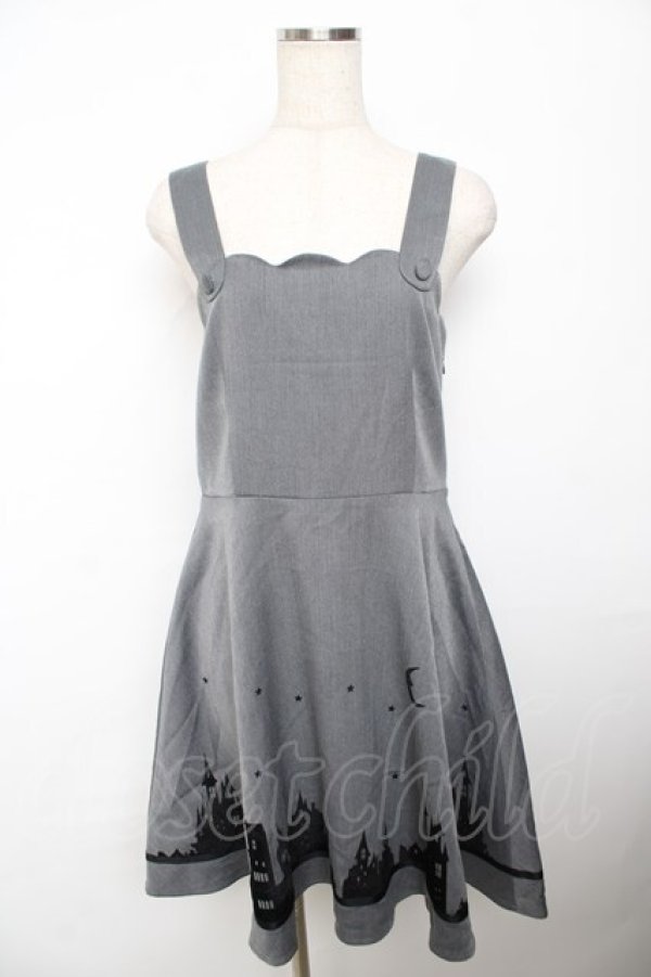 画像1: Fi.n.t / フロッキーお城柄ジャンパースカート F グレー Y-25-11-21-102-CA-OP-SZ-ZY (1)