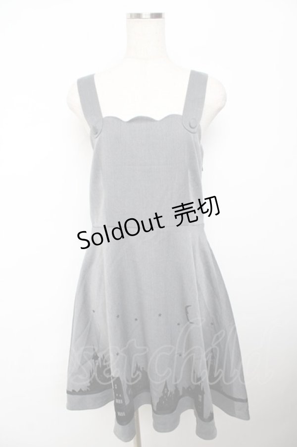 画像1: Fi.n.t / フロッキーお城柄ジャンパースカート F グレー Y-25-11-21-102-CA-OP-SZ-ZI (1)