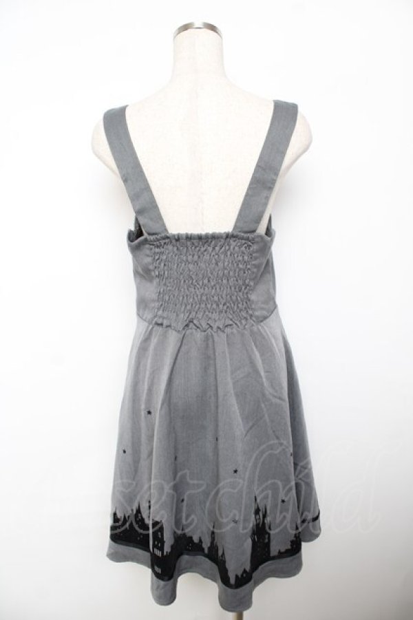 画像2: Fi.n.t / フロッキーお城柄ジャンパースカート F グレー Y-25-11-21-102-CA-OP-SZ-ZY (2)