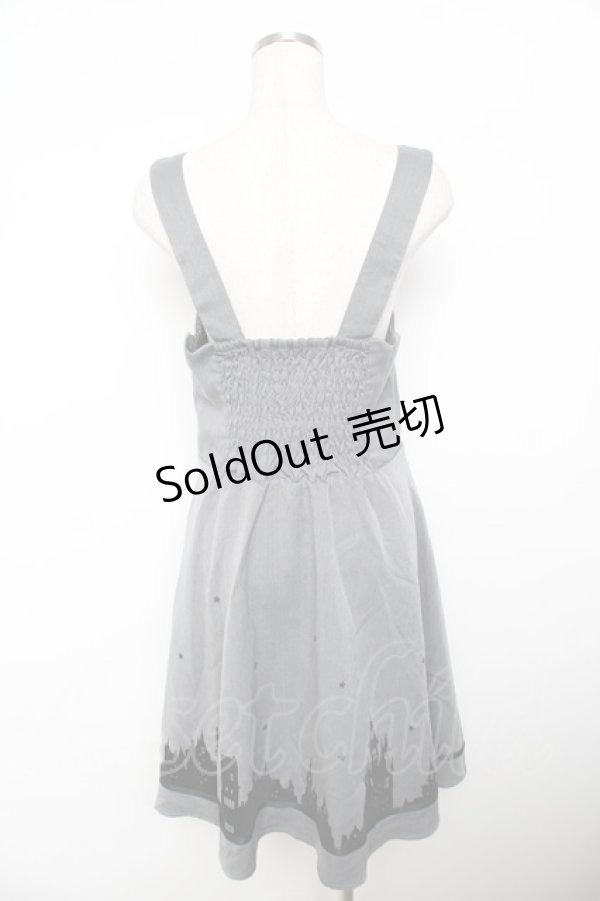 画像2: Fi.n.t / フロッキーお城柄ジャンパースカート F グレー Y-25-11-21-102-CA-OP-SZ-ZI (2)