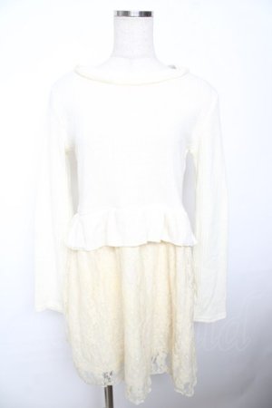 画像: LIZ LISA / ニット切り替えワンピース 0 アイボリー Y-25-11-21-106-LO-OP-SZ-ZY