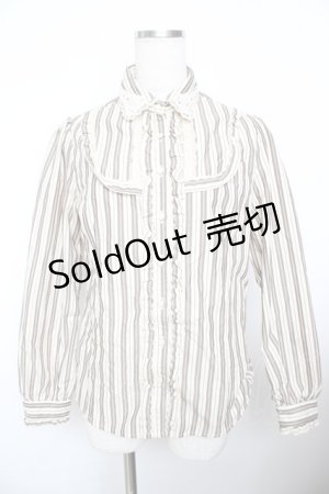 画像: axes femme / レジメンタルストライプ柄ブラウス  生成り Y-25-11-21-013-AX-BL-SZ-ZY