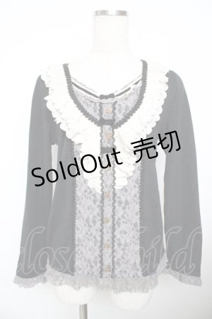 画像: axes femme / レース切替プルオーバー  黒 Y-25-11-21-015-AX-TO-SZ-ZY