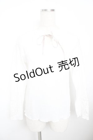 画像: axes femme / モチーフレースデザインプルオーバー  白 Y-25-11-21-016-AX-TO-SZ-ZI