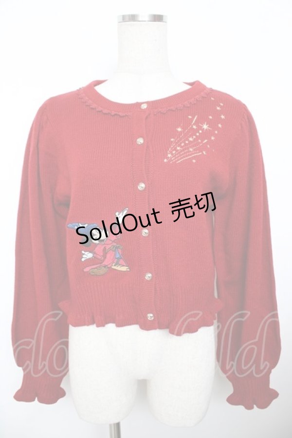 画像1: axes femme kawaii / 【Disney】ファンタジア／ニットカーデ M 赤 Y-25-11-21-017-AX-TO-SZ-ZY (1)