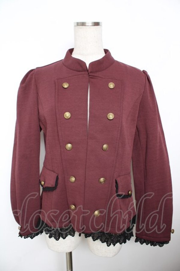 画像1: axes femme / ナポレオン風ストレッチジャケット M ワイン Y-25-11-21-019-AX-JA-SZ-ZI (1)