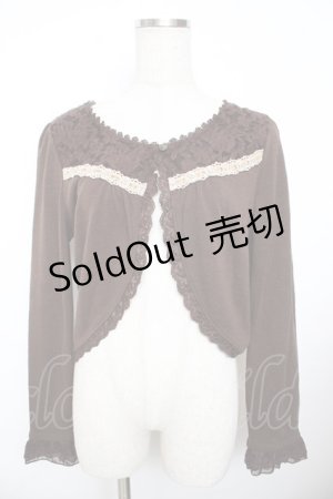 画像: axes femme / 起毛レース切替ボレロ M チャ Y-25-11-21-034-AX-TO-SZ-ZY