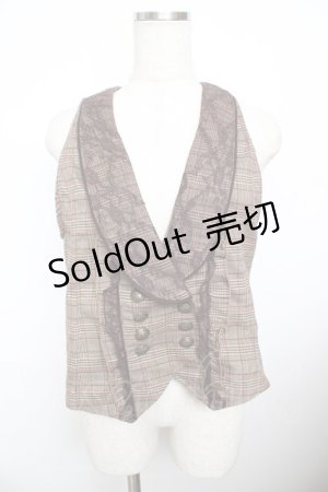 画像: axes femme POETIQUE / レースフリルベスト  茶 Y-25-11-21-004-AX-TO-SZ-ZI