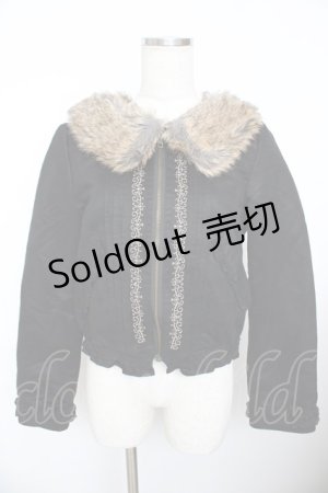 画像: axes femme / ファー襟ブルゾン M 黒 Y-25-11-21-037-AX-TO-SZ-ZY