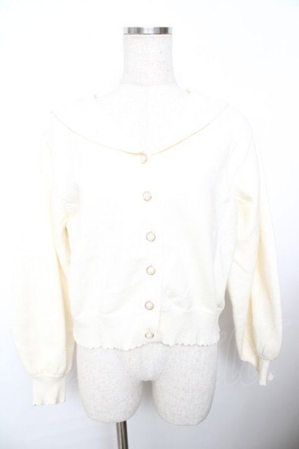 画像1: axes femme POETIQUE / セーラーカラーニットカーディガン M 生成り Y-25-11-21-042-AX-TO-SZ-ZI (1)