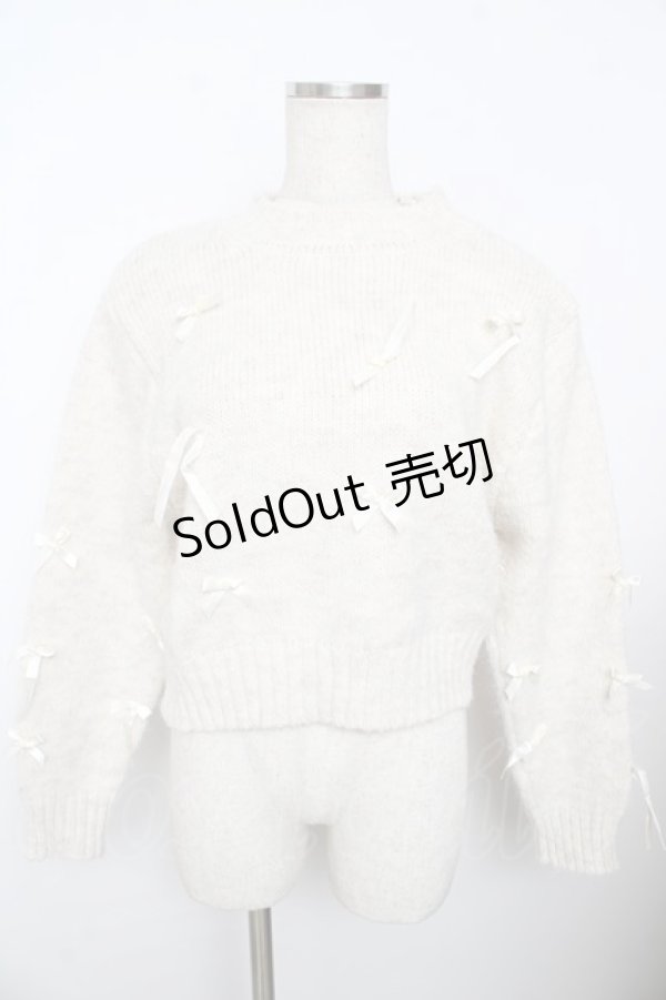 画像1: axes femme / リボンいっぱいニット M 生成り Y-25-11-21-043-AX-TO-SZ-ZY (1)