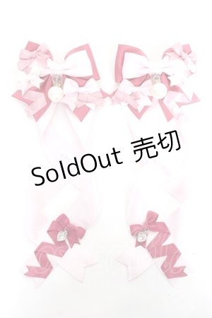 画像: LOTUS ribbon / ツインテールリボンバレッタ  ピンク Y-25-11-22-007-EL-ZA-SZ-ZY