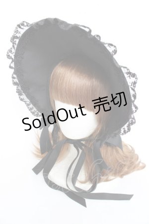 画像: Moi-meme-Moitie / Lilyレース貴婦人ボンネット  黒×黒 Y-25-11-22-040-MO-AC-SZ-ZY