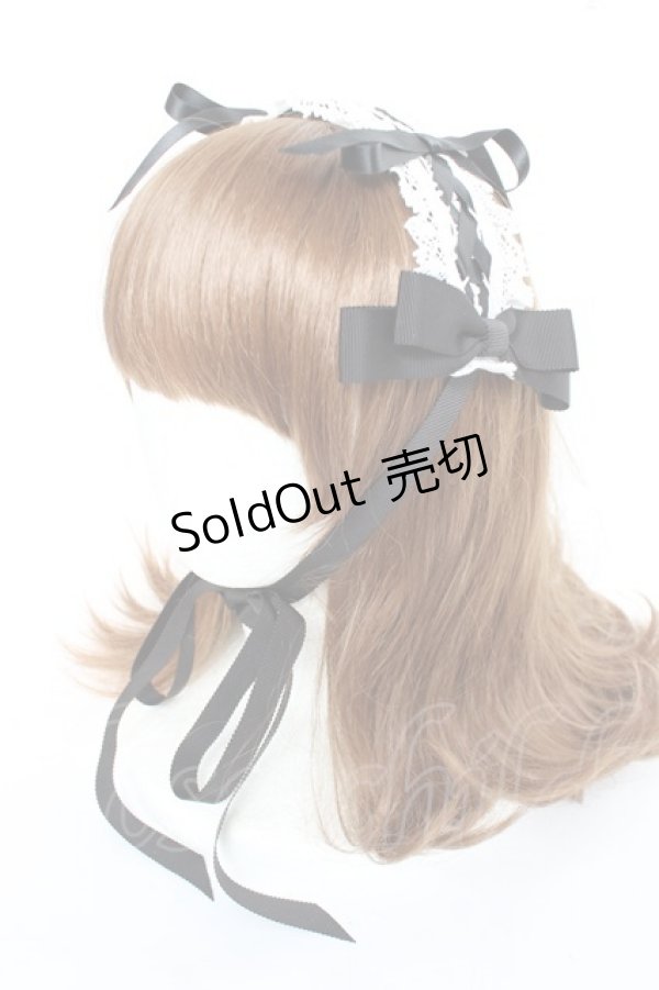 画像1: BABY, THE STARS SHINE BRIGHT / Sweetie Fairy taleあかずきんちゃんヘッドドレス  黒×白レース Y-25-11-22-041-BA-AC-SZ-ZY (1)